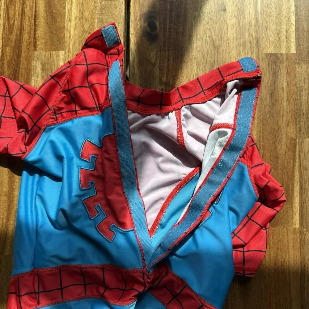 Disney Store Spider-Man Adaptive Swimsuit Rashguard‎ Sz Large *UPF 50+* Marvel